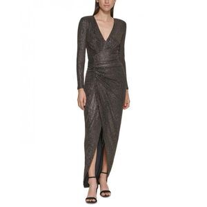New $188 Vince Camuto  Women's Long Long Sleeve V-Neck Ball Gown Dress size 14W